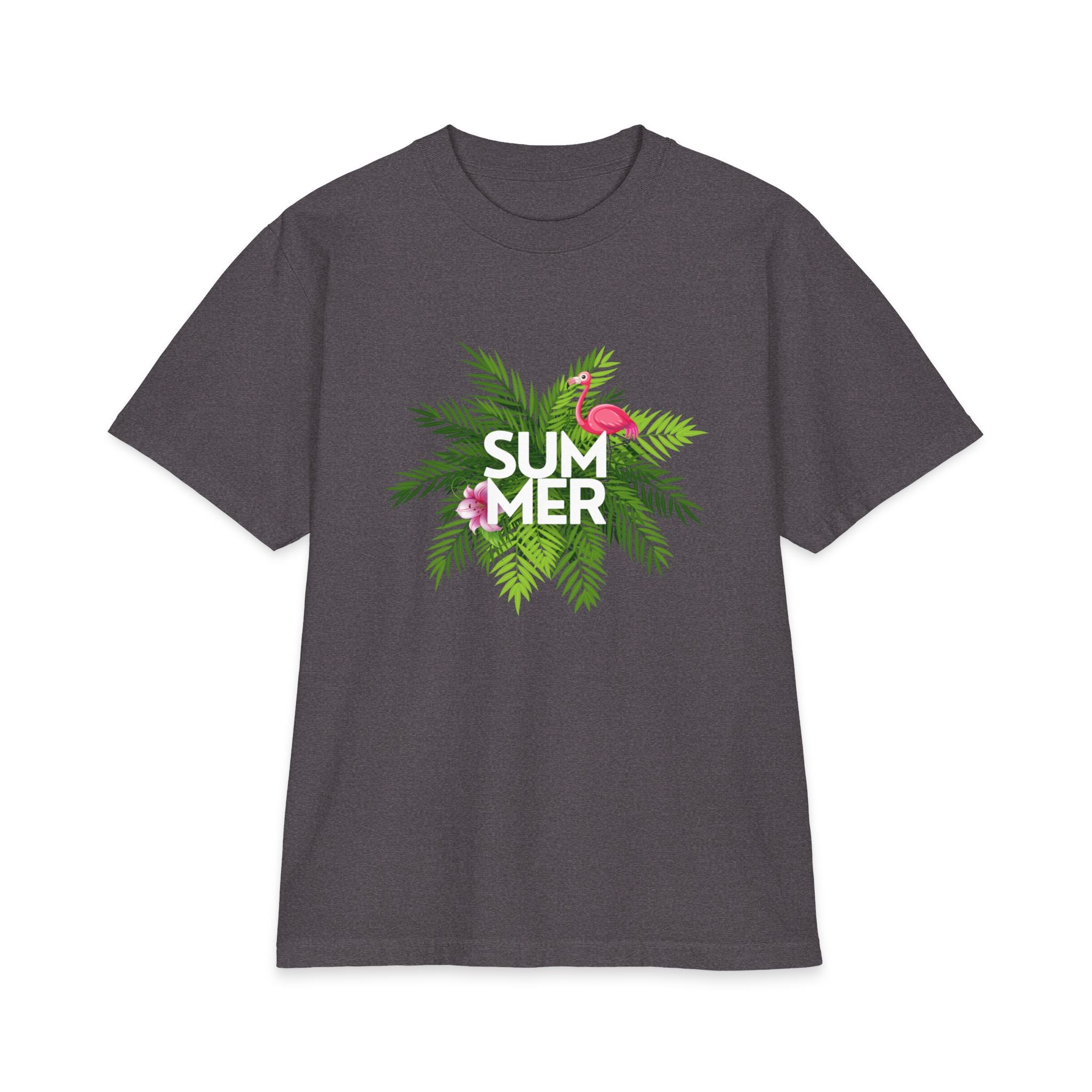 Summer Palm T‑Shirt Tropical Flamingo ‘SUMMER’ Graphic