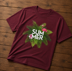 Summer Palm T‑Shirt Tropical Flamingo ‘SUMMER’ Graphic