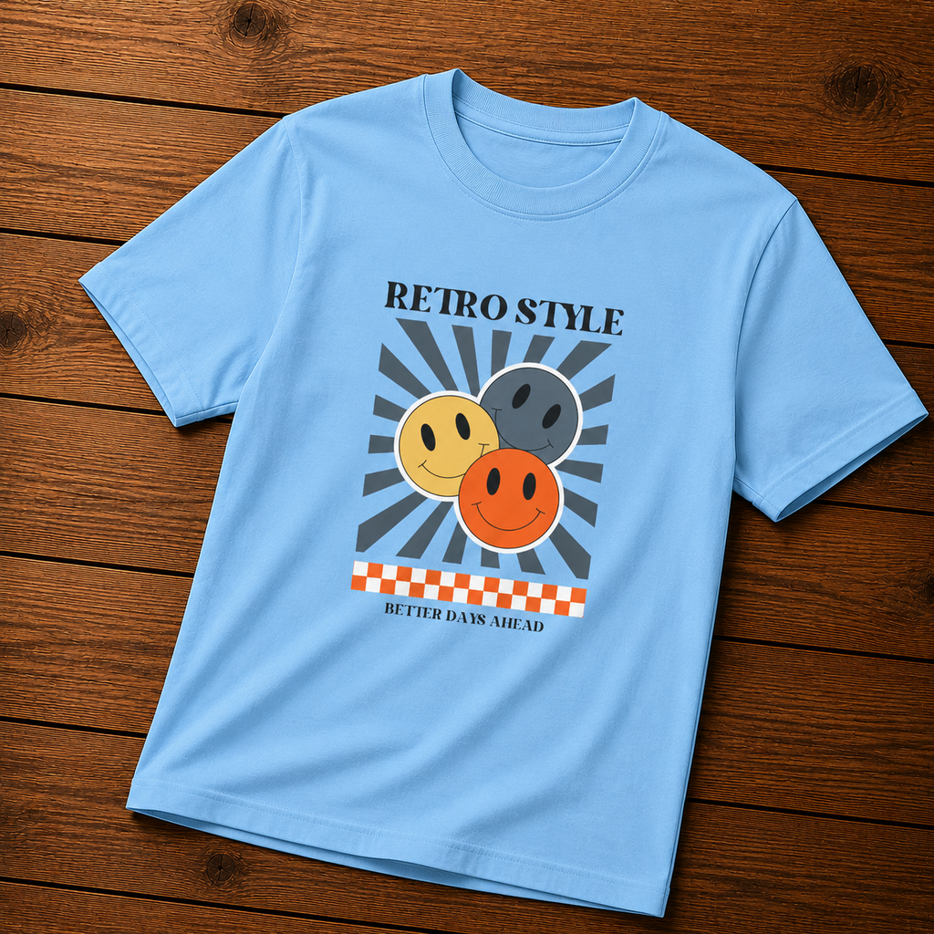 Retro Smiley T‑Shirt Vintage Happy Face Graphic