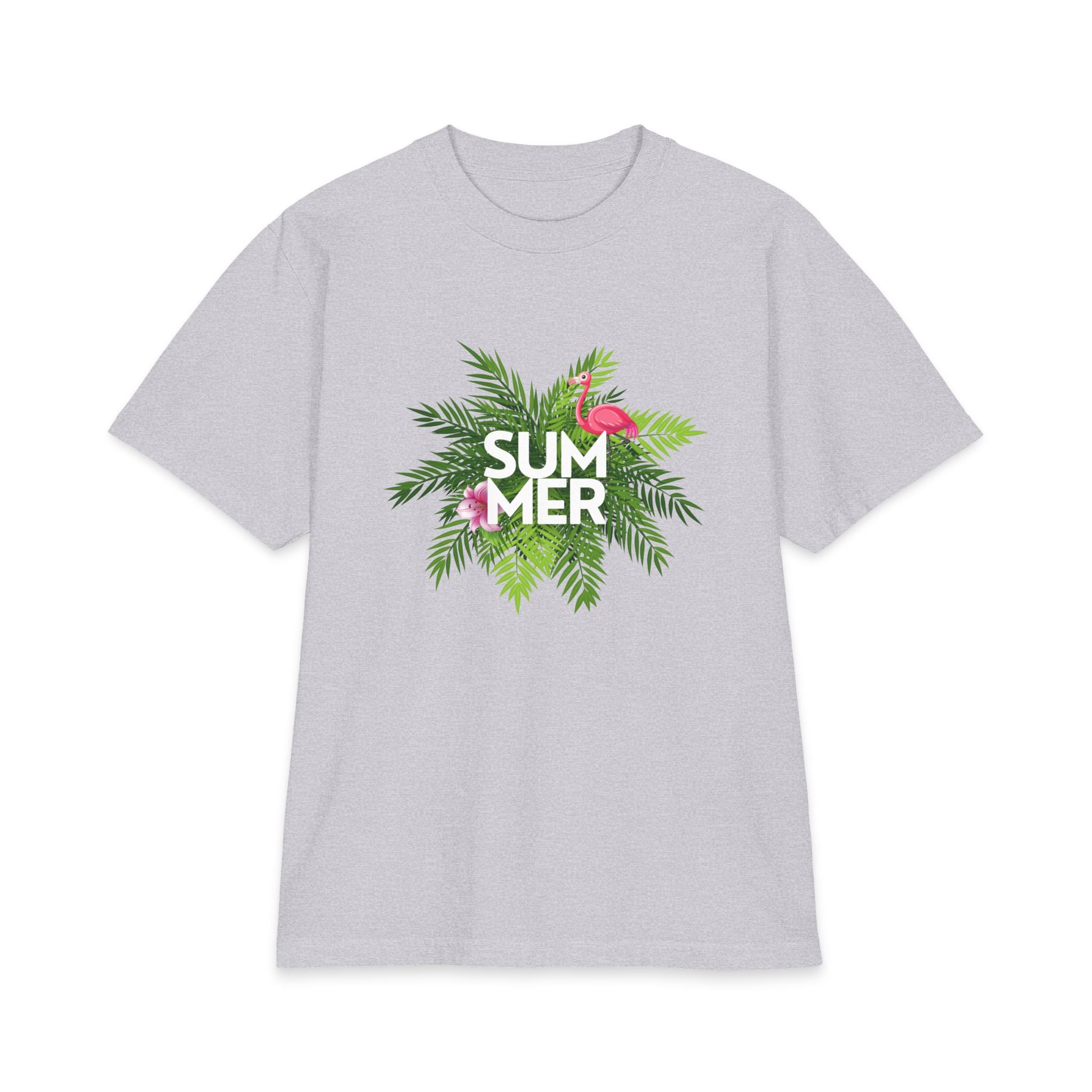 Summer Palm T‑Shirt Tropical Flamingo ‘SUMMER’ Graphic